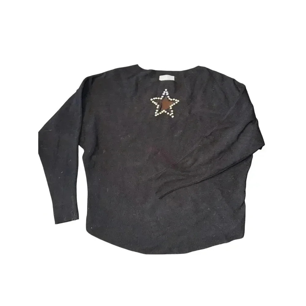 LIV BEADED BLACK SWEATER - holidays, Christmas, New Years